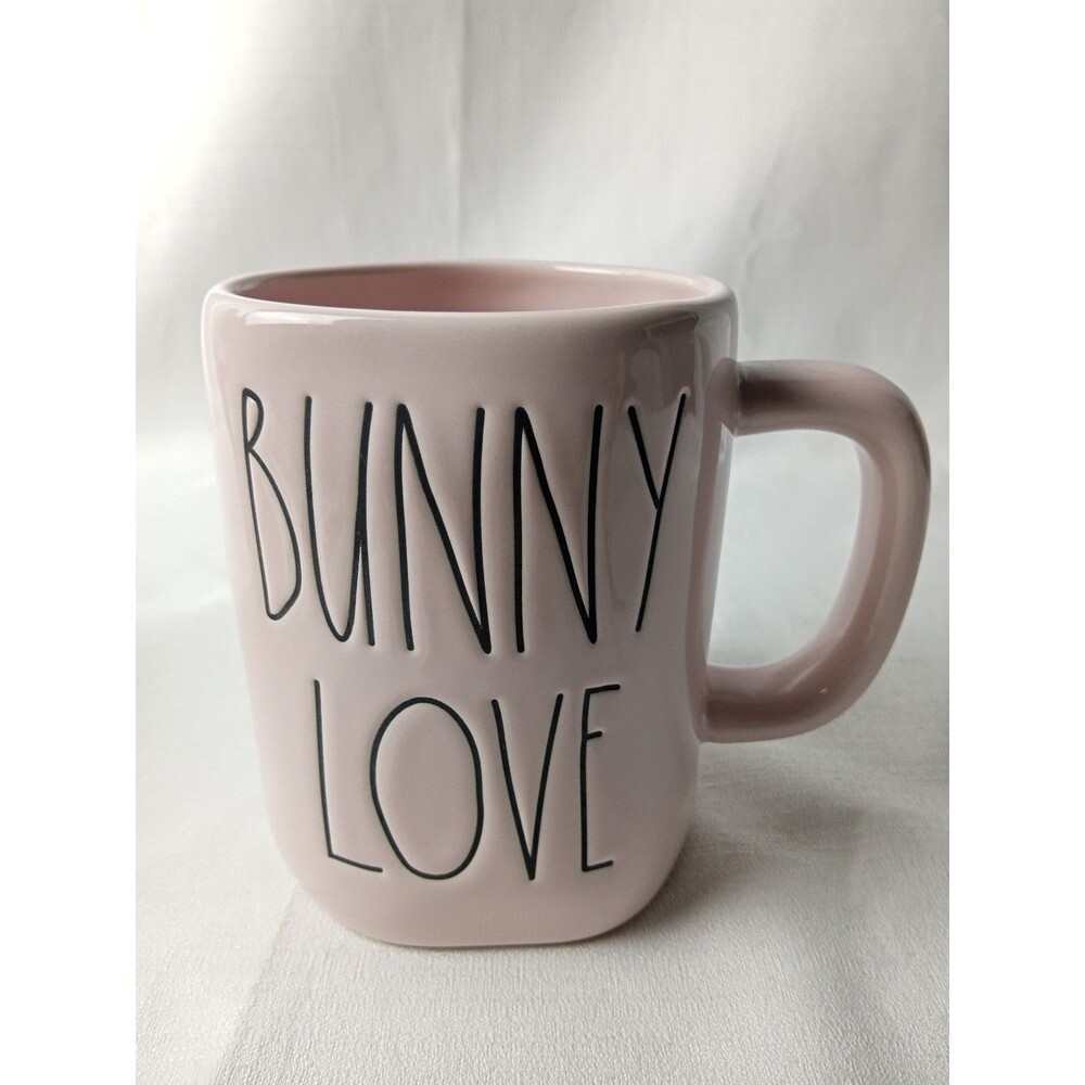 Rae Dunn BUNNY LOVE Pink Ceramic Coffee Cup Artisan Magenta